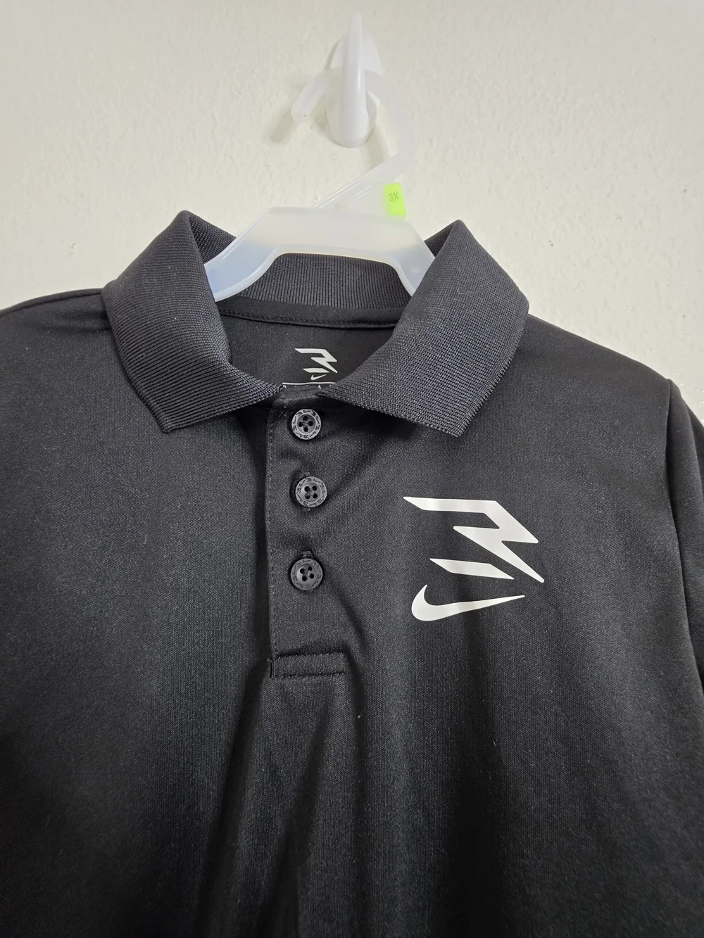 Nike 3 BRAND Russell Wilson Boys Black Dri-FIT Short Sleeve Polo Shirt 5 NWT